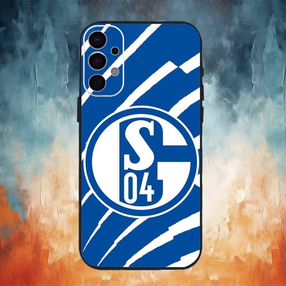 S-Schalke 04 Team Handyhülle Für Samsung S26,25,24,23,22,30,21,10,9,Ultra,Plus,Lite Schwarze Weiche Hülle Samsung S26