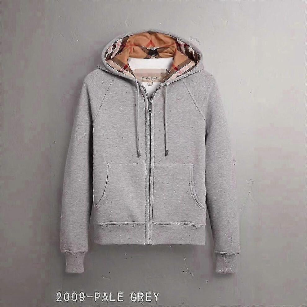 (M,Silbergrau)Hochwertiger Original Single Hoodie Britischer Stil Kapuzenpullover für Herren Damen Pullover Damenjacke Voll Reißverschluss Cardigan Jacke