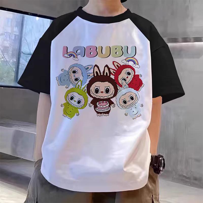 Heißes Neues 3D-Druck Labubu Kinder T-Shirts Kawaii Jungen Mädchen T-Shirt Niedlich Kurzarm Kinderbekleidung 120