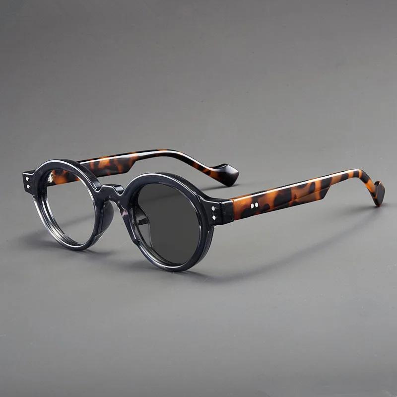 Retro Dicke Kante Dicker Runder Rahmen Lesebrille für Damen Mode Neutral Hohe Qualität Vielseitig Blaulichtblockierende Brille 4 black