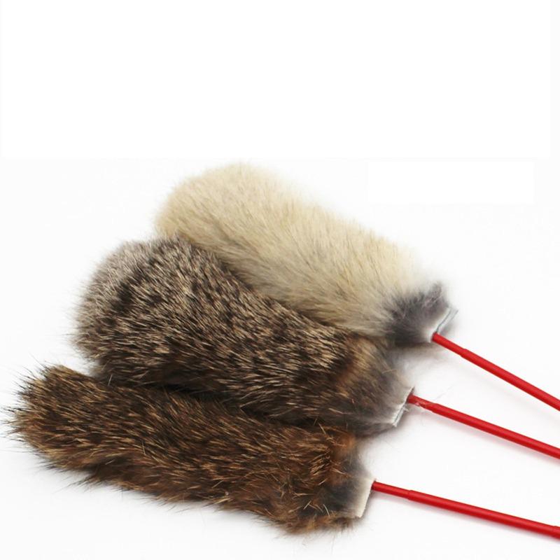 1PC Pet Interaktives Spielzeug Kaninchen Haar Tease Katze Stick Interaktive Kätzchen Spielzeug Spaß Feder Spielzeug Pet Supplies Zufällige Farbe