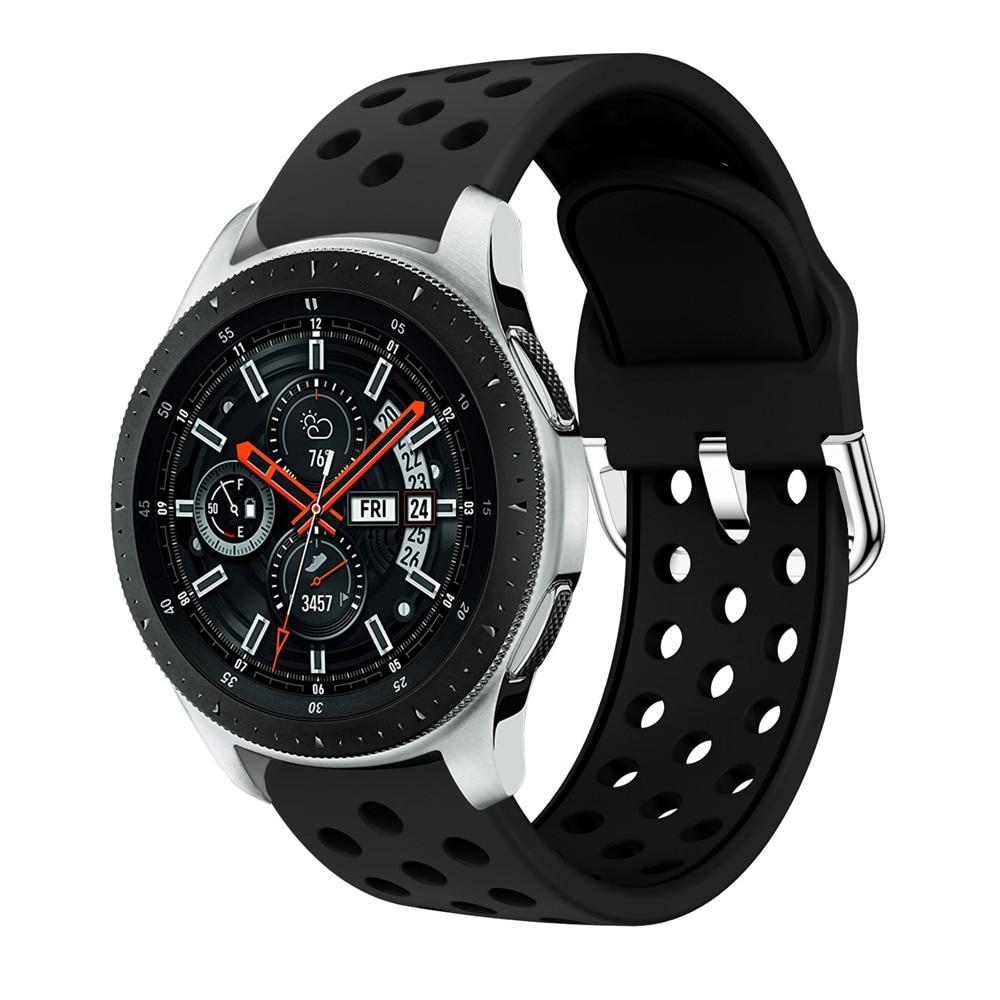 Silikon 22MM Armbänder für Samsung Galaxy Uhr 46mm Gear S3 Classic/Frontier Galaxy Uhr 3 45mm Armband für Huawei GT Strap for Gear S3 schwarz