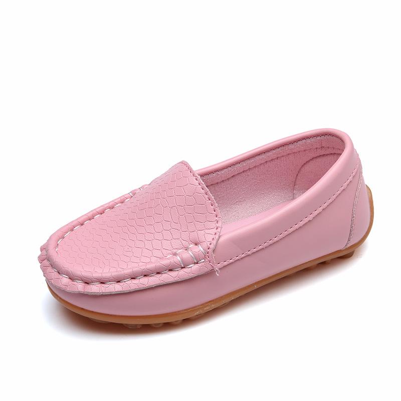 Kinderschuhe PU-Leder Casual Styles Jungen Mädchen Schuhe Weiche bequeme Slipper Slip-on-Kinderschuhe 36 rosa