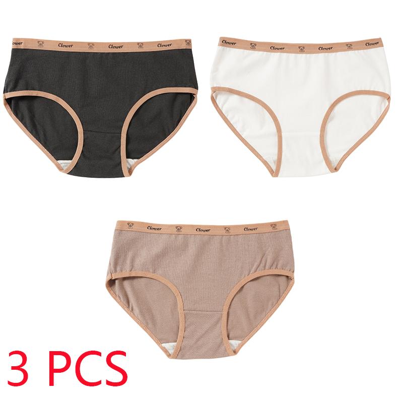 1/3 Stück Damen Baumwolle Mittelhoch Geschnitten Alphabet Einfarbig Slips Atmungsaktiv Sommer Slips Unterhosen L