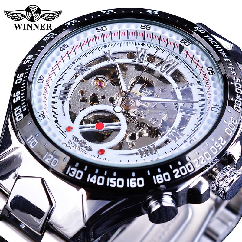 Gewinner Mechanische Sport Design Lünette Goldene Uhr Herrenuhren Top-marke Luxus Montre Homme Uhr Männer Automatische Skeleton Uhr