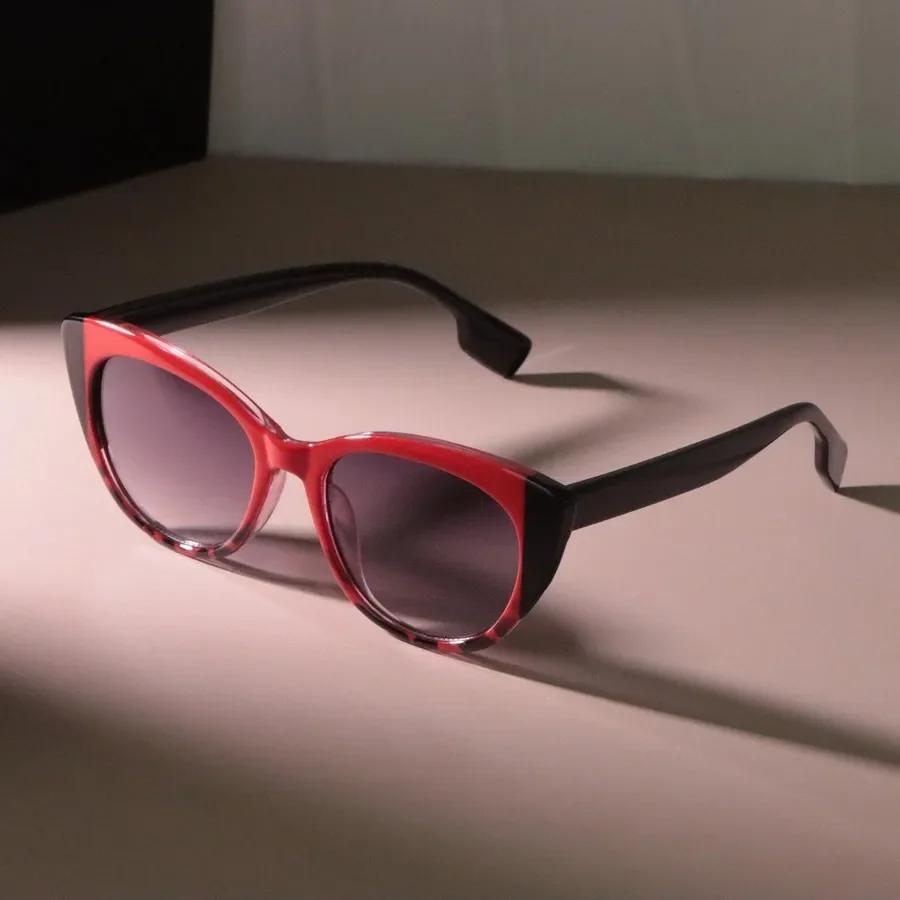 Stylische Katzenaugen-Sonnenbrille Damen Herren Retro Spiegelglas Einfache Sonnenbrille Damen Herren Coole Farben Oculos De Sol Other