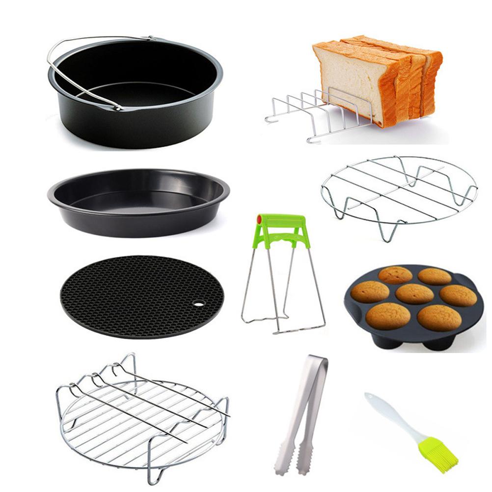 10-teiliges Backzubehör für die Luftfritteuse, 3,2-5,8 Qt, Airfryer für Pizza, Kuchen, Brot, Quiches, Pfannkuchen, 8 L