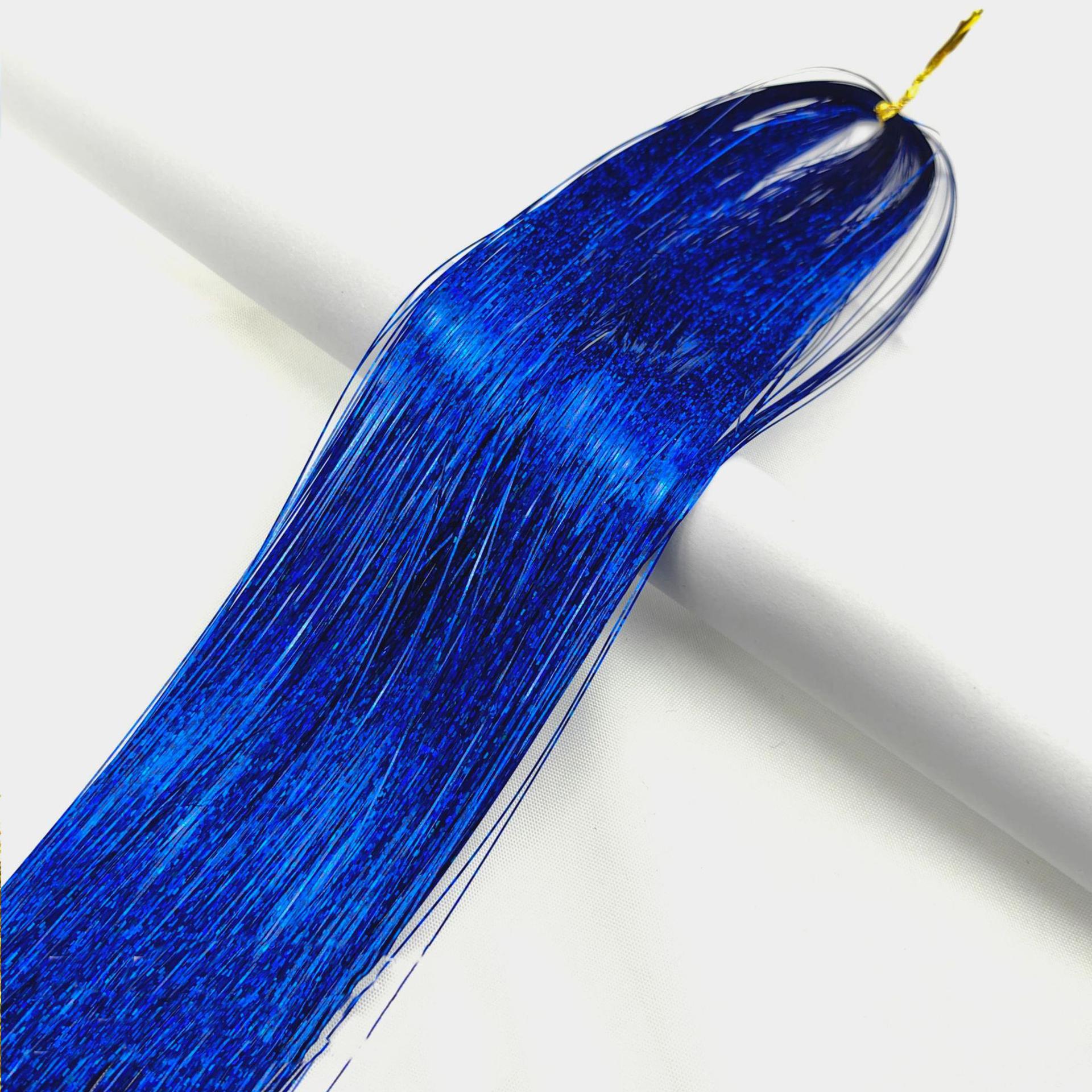 Sparkle Synthetische Haarverlängerung Holographische Glitter Bunte Laser Seide Party Haarverlängerungen Zubehör Für Frauen Kopfschmuck 3PC