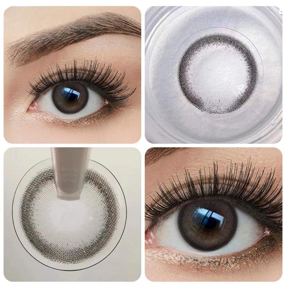 Farbige Myopie-Linsen MillCreek Natürliche Kontaktlinsen fürs Auge Augen-Make-up 2 Stück/Paar 0 antik schwarz