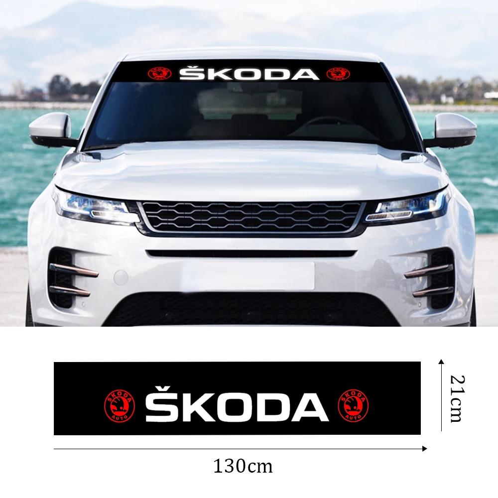 Frontscheiben-Aufkleber Dekoration für Automobile Auto-Windschutzscheiben-Aufkleber Styling-Aufkleber für Skoda Yeti VRIS Octavia a5 Karoq Black Skoda