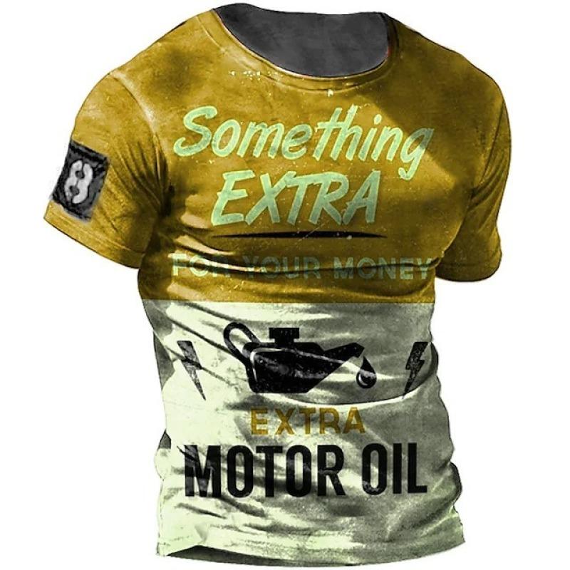 Männer Vintage Motorrad T Hemd 3d Druck Casual Kurzarm Lose Übergroßen T-shirts Für Männer Sweatshirt männer Top Kleidung camise 4XL yellow