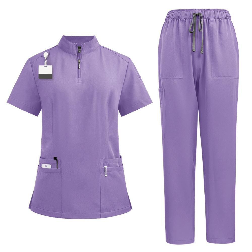 Arzt, Krankenschwester, OP-Uniform, Damen-Peeling-Set, Schönheitssalon, Arbeitskleidung, Klinik-Peelings, Oberteil und Hose, Spa, Pflege-Tunika-Anzug XXL violett