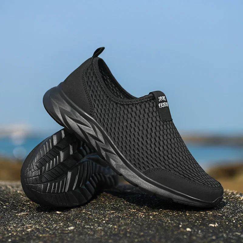 Herren Sportschuhe Atmungsaktives Mesh Herren Freizeitschuhe Outdoor Anti-Rutsch Große Größe Halbschuhe Walking Leichte Herren Tennisschuhe 47 schwarz