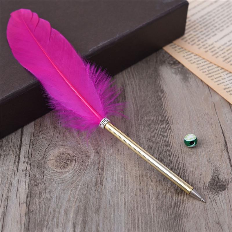 Federkiel-Kugelschreiber im Retro-Stil, Hochzeitsgeschenk, Büro, Schulbedarf, Kawaii-Studenten-Geschenk rose rot