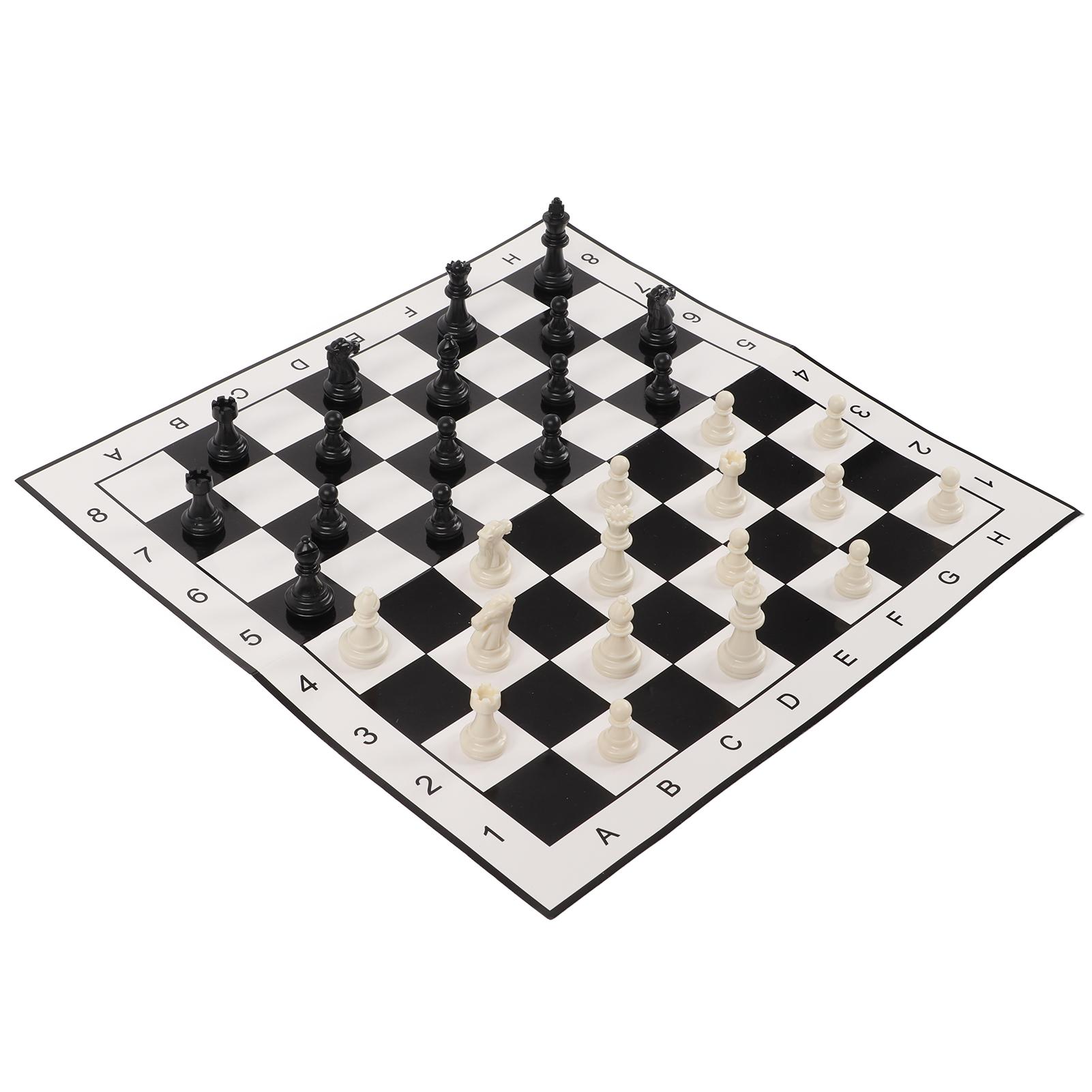 2-in-1 Schach- und Dame-Set, 32 Schachfiguren, 24 Damesteine, Papierschachbrett-Kombi-Set für Kinder und Erwachsene