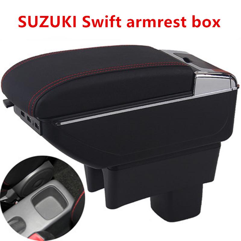 Für Suzuki Swift Armlehne Box Für Suzuki Swift Auto Armlehne Auto Zubehör Innen details lagerung Box Retrofit teile 2005-2023 schwarz