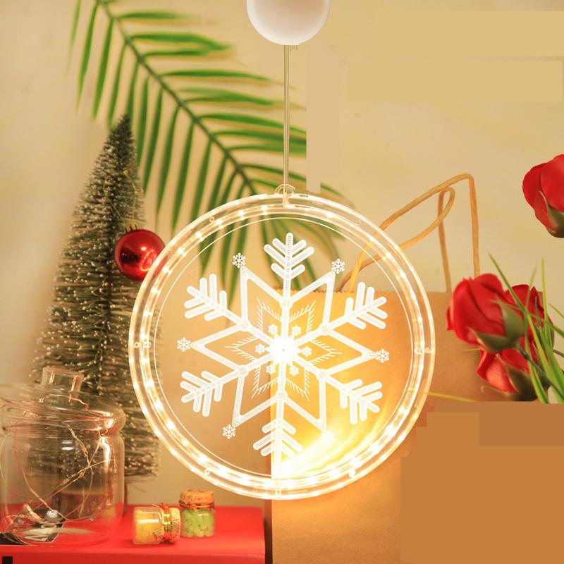 3D Weihnachtsmann Weihnachtsbeleuchtung LED Nachtlicht Hängelampe mit Saugnapf für Tür Fenster Urlaub Dekoration Lichterkette