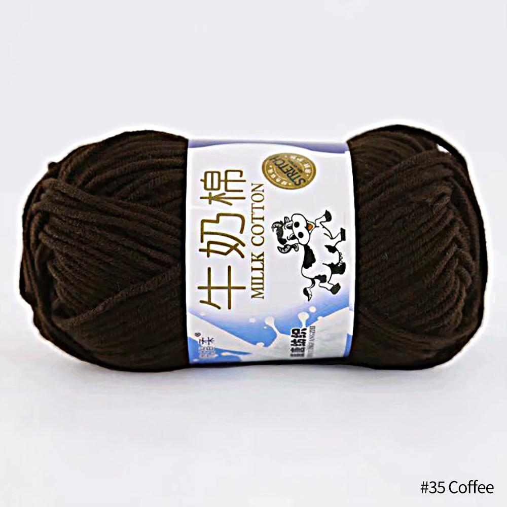 FEIJIEAST 50 g/Rolle Milch-Baumwollgarn, 5-lagig, Handstrickgarn, weich, warm, DIY-Baumwollfäden, Babywolle zum Handstricken, Häkelgarn kaffeebraun