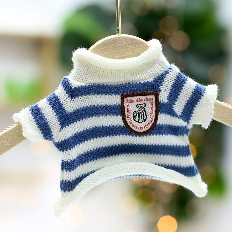 30cm Teddybär Bär Zubehör Zubehör Puppe Puppe Kleidung ersetzen Plüschtiere Pullover Pullover Zubehör branded blue and white striped sweater gray
