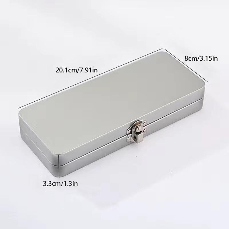 Langlebige rechteckige Metall-Aufbewahrungsbox mit Deckel, silbergrau, für Rechnungen, Kosmetika, Bürobedarf, Homeoffice-Organisation S