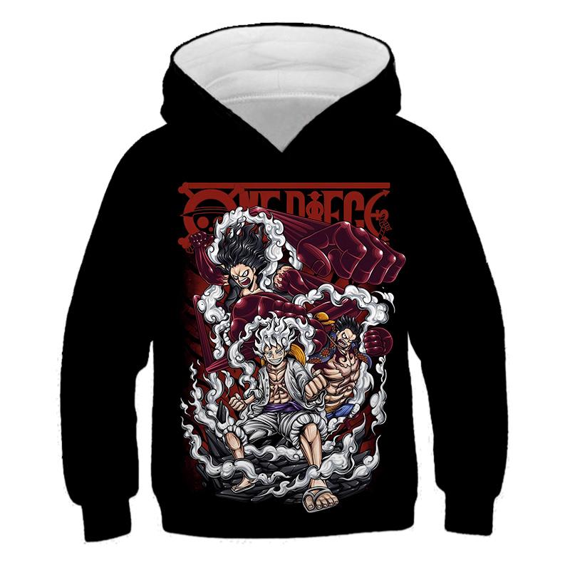 One Piece Kinder Hoodie Sweatshirt One Piece Jungen Mädchen 3D Druck Sport Pullover Cosplay Kostüm Kinder Pullover Tops 120