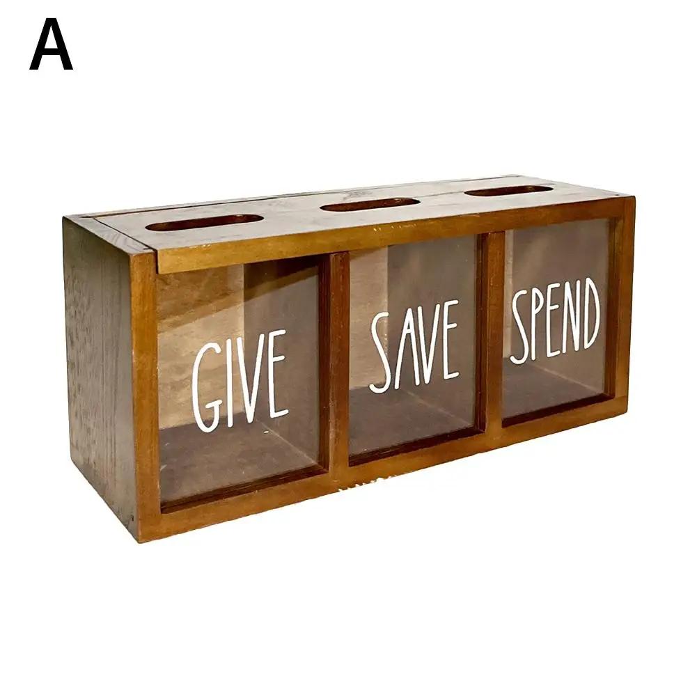 Holz personalisierte Kinder Spardose Familie Spardose Geld Box Bargeld täglich Geld ausgeben Sparschwein Kid Stor