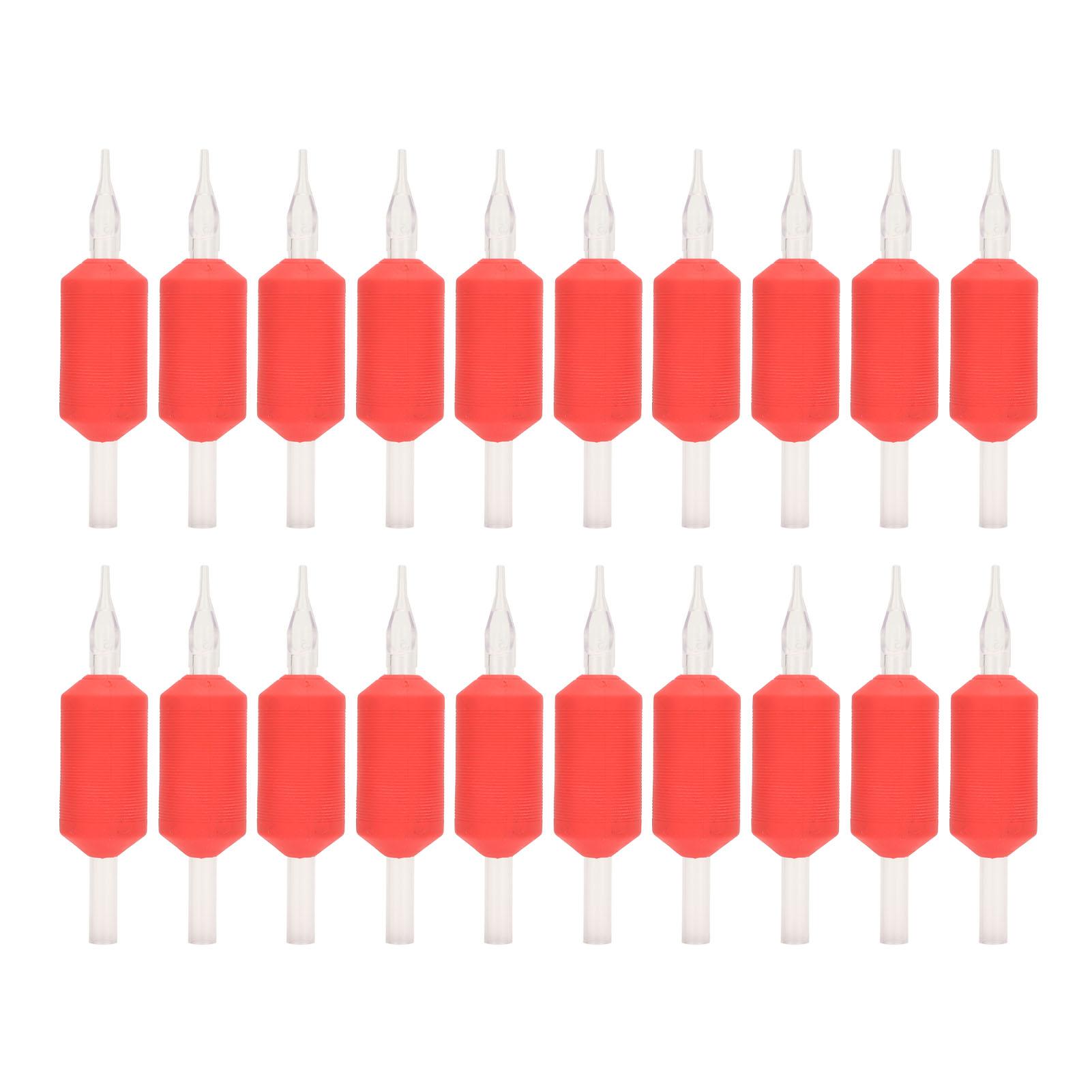 20 Stück Tattoo Griff 25mm 5RT Tragbare Einzelverpackung Einweg Tattoo Handstück Rot