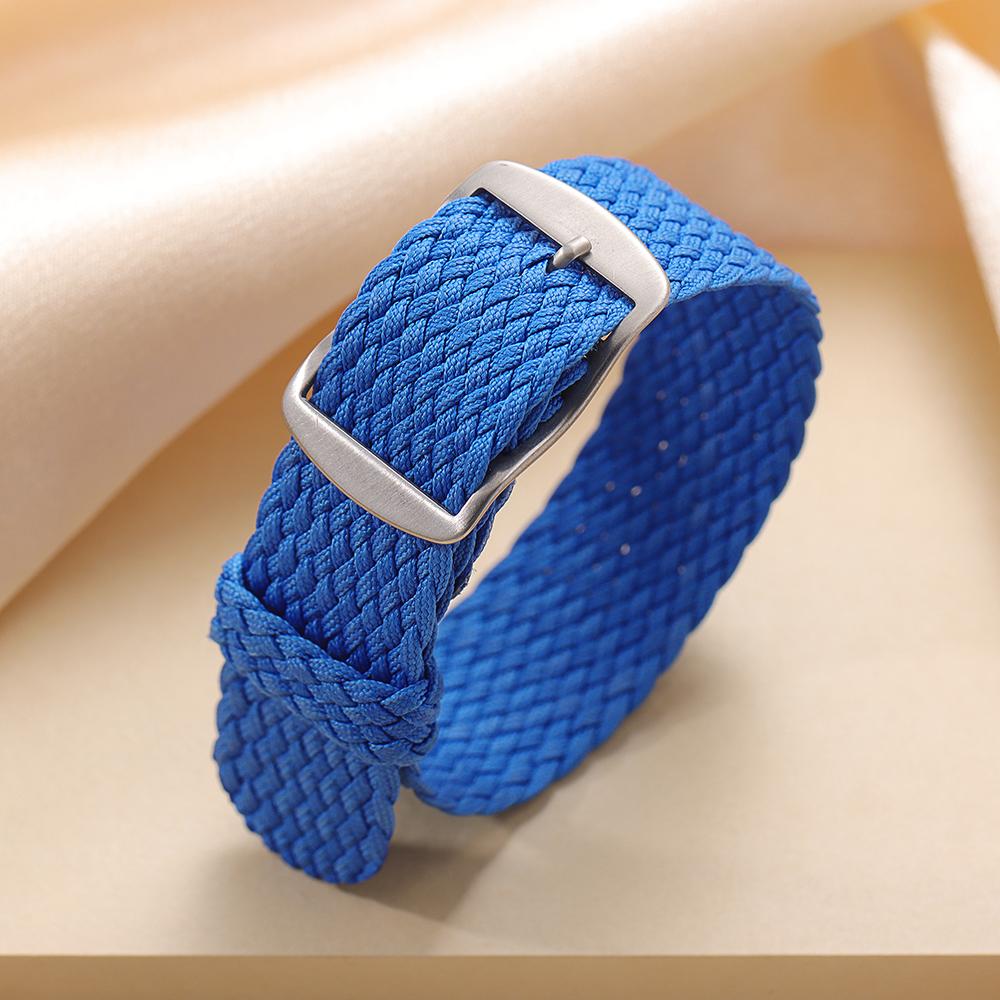 14mm 16mm 18mm 20mm 22mm Nylon Gewebtes Canvas Uhrenarmband Herren Damen für Perlon für Omega Armband Uhrenarmband Sport Armband Zubehör 20mm blau