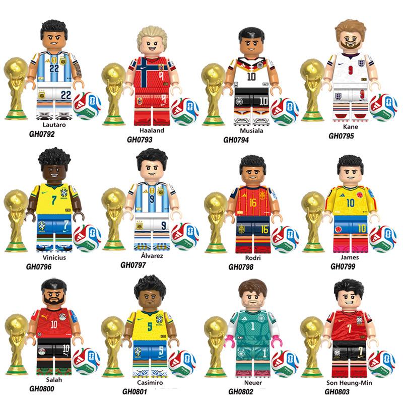 Fußball Bausteine Figuren Fußballstar Sportler Mini Spielzeug Figuren Set G0202 G0203 GH0792-0803 G0202 6pcs