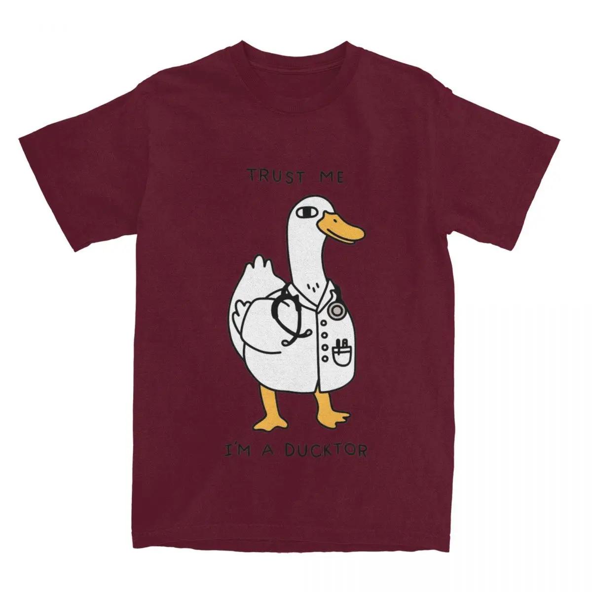 Quack Enten Doktor Herren Damen T-Shirt Humor Witz Bekleidung Vintage T-Shirts T-Shirt Große Größe Kleidung XL braun