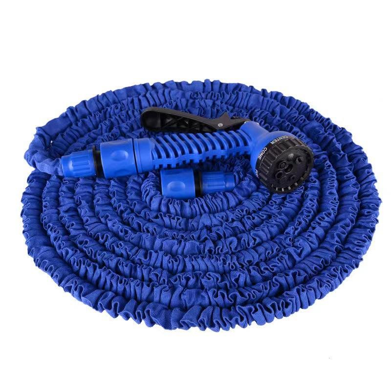 3x Dehnbarer Wasserschlauch Gartenschlauch Hochdruck Autowaschbewässerungsschlauch Für Rasen- und Gartengebrauch 50FT blau