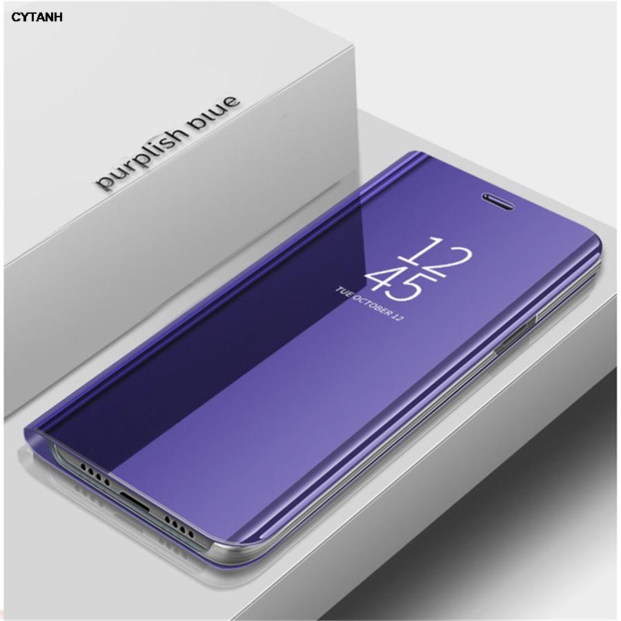 Luxus Spiegelflip-Hülle für Apple iPhone 17 16 15 14 13 12 11 Pro Max Leder Handyhülle für iPhone 16E Air XS Max XR X iPhone 7 8 Plus SE 2022 2020 iPhone 8 Plus violett