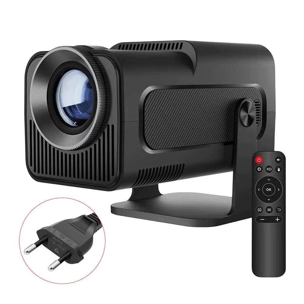 4K Android 11 Heimkino Dual WiFi 6 BT5.0 Native 1080P Smart Mini-Projektor Fernbedienung Video Mini-Projektor EU Plug schwarz