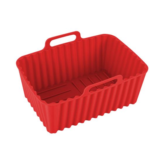 Silikon Air Friteuse Topf Tablett Liner BPA-Freies Air Friteuse Korb Ersatz Air Friteuse Small rot