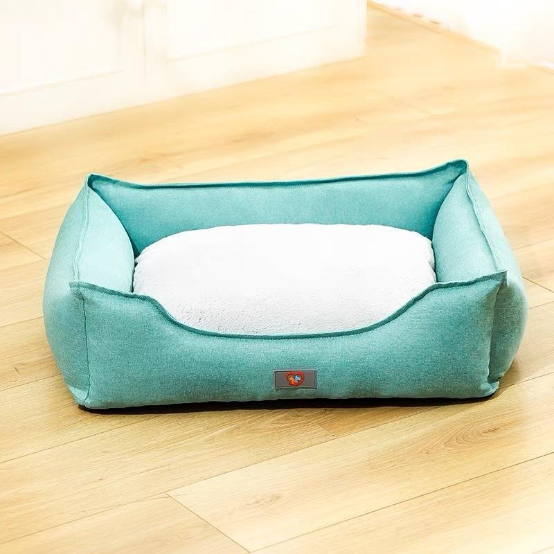 Hundehütte abnehmbar und waschbar Golden Retriever Corgi Mittlere und Große Hundehütte M：61*52*18cm blue