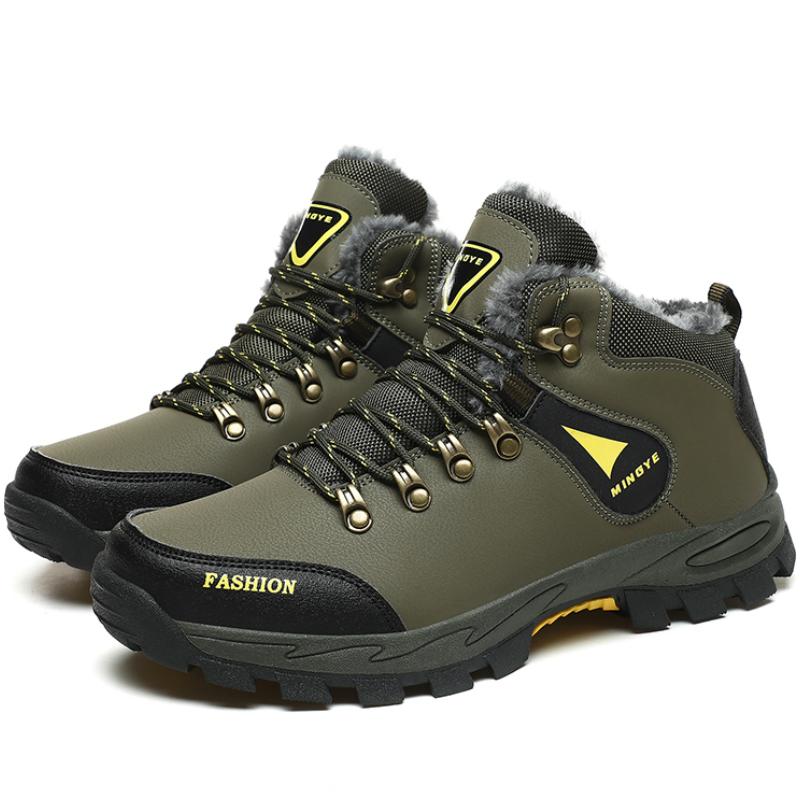 Herren-Winter-PU-Schuhe, warme High-Top-Herren-Winterschuhe, große Größe 39–47 40 armee grüne