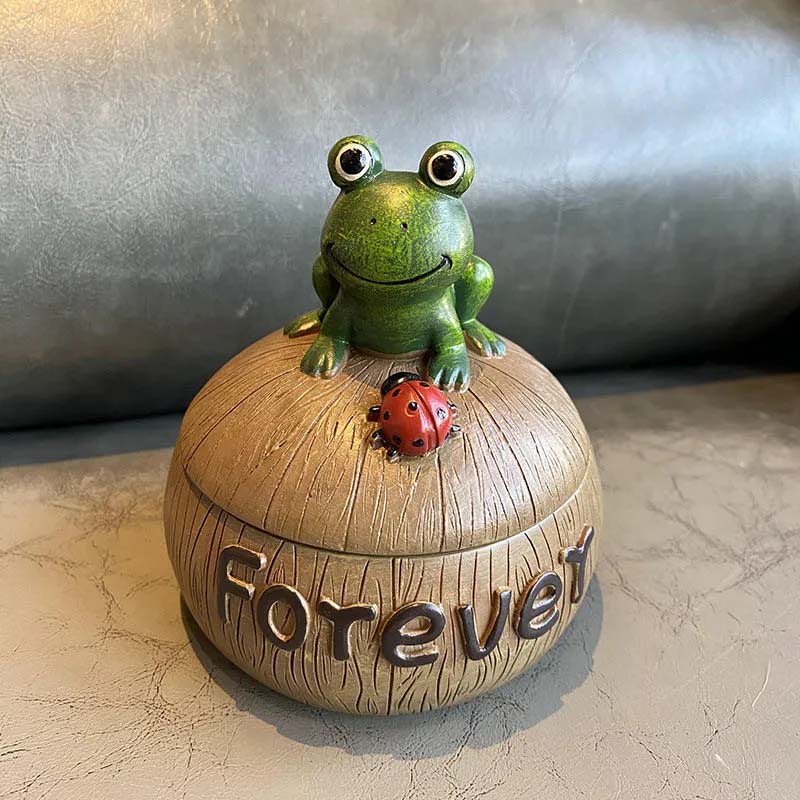 Niedliche Kokosnuss-Frosch-Schnecken-Statue aus Kunstharz, Aufbewahrungsbox, Wohnzimmer-Dekoration mit Bezug, nordischer Stil, Heimtextilien, Bürobedarf, Kunstharzhandwerk Frog