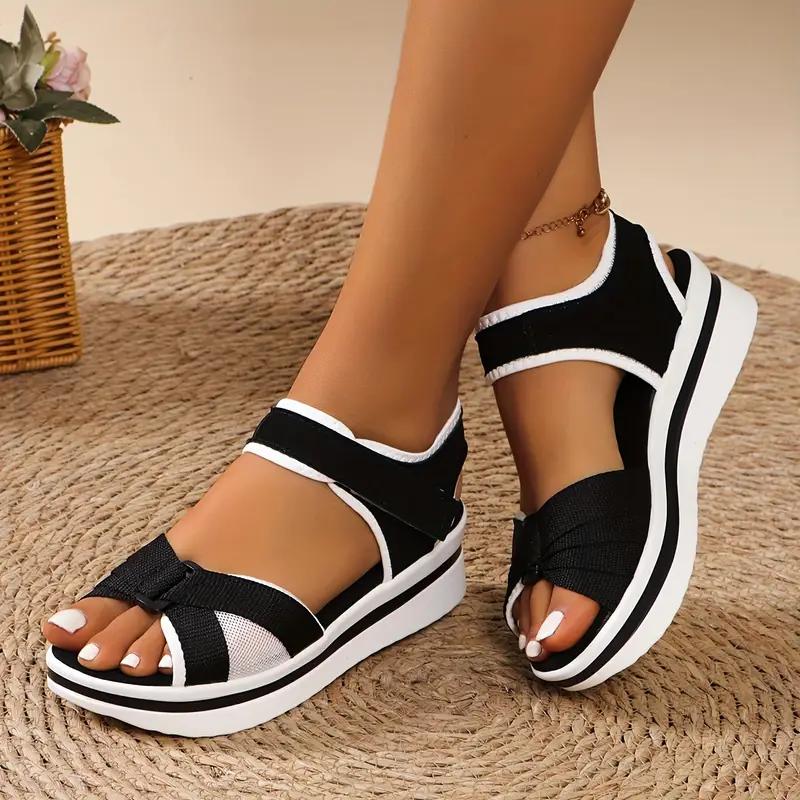 Hellgrüne Sandalen mit offener Spitze für Damen, bequeme, lässige Sommerschuhe 41 schwarz