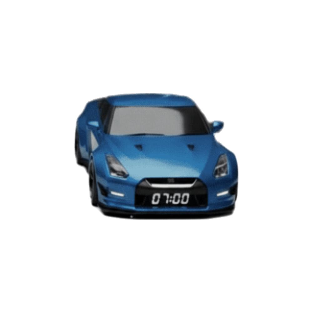 Kreatives Design Sportwagen Uhr Stilvolles Design Digitales Display Uhr Heimdekoration blau