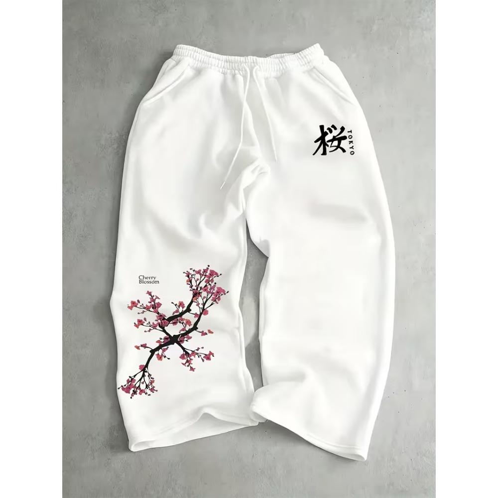 Punk Hip-Hop Herren Freizeit Weite Hosen, Lockere Herbst und Winter Gerade Hosen, Weite Hosen, Jogging Sporthosen XXXL white