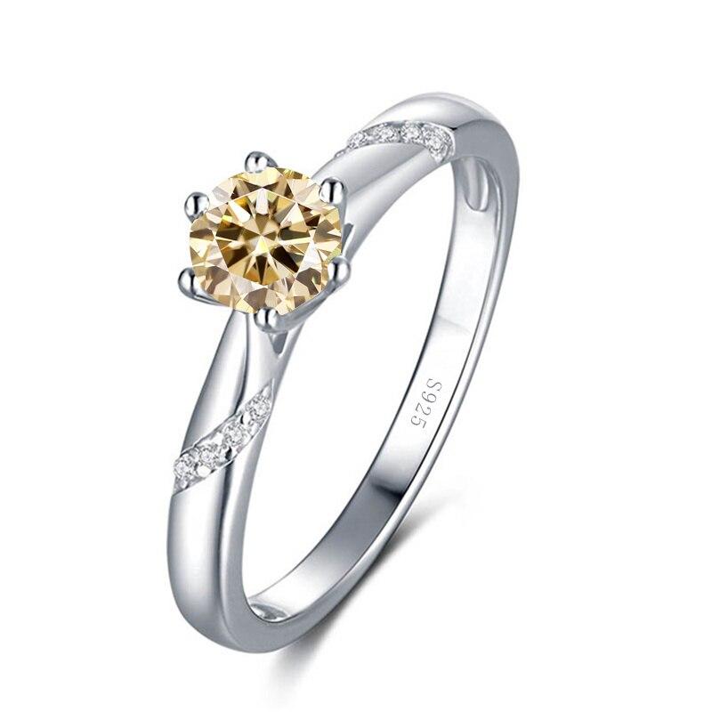Bague Ringen Echt 1,0 Karat Moissanit Diamant Ringe Für Frauen Edlen Schmuck 925 Sterling Silber, Verlobung, Hochzeit Dame Anillo 9 gelb
