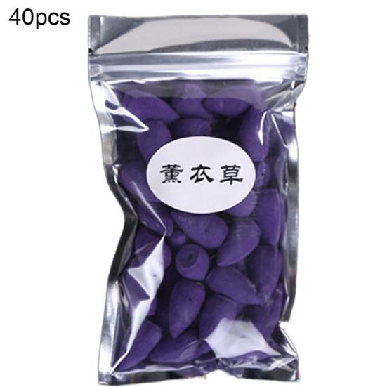 40 Stück Luftreinigungskegel, Duft, Buddhismus, Rauch, Rückfluss, Weihrauch, Aroma, Gewürze Lavender
