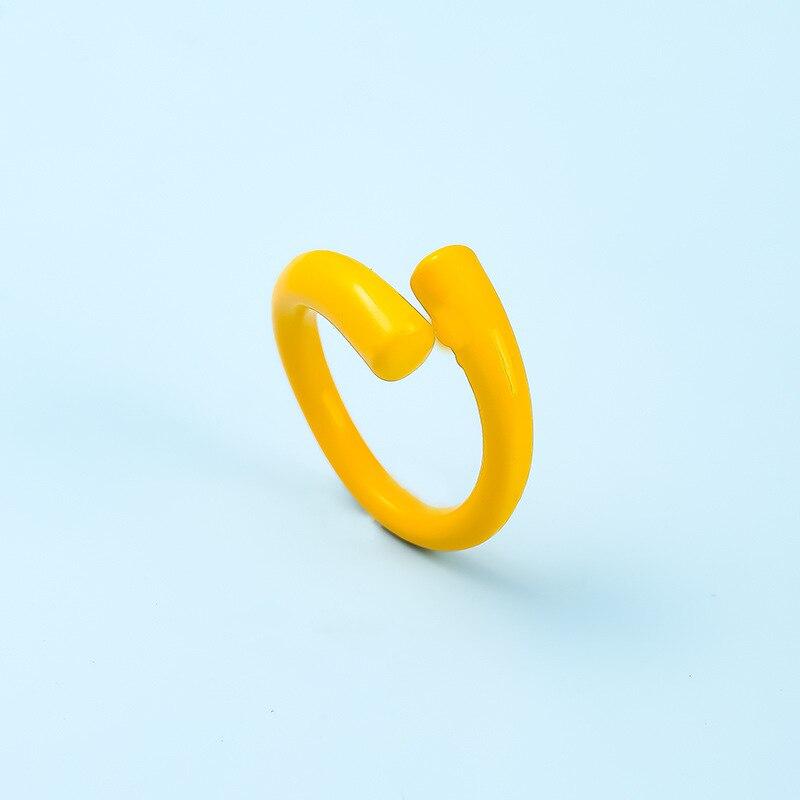 Vintage Punk Multi Color Fingerring Bagues Modeschmuck für Frauen Übertriebene Geometrien Offene Ringe Geschenk Anillos Ajustables Resizable gelb