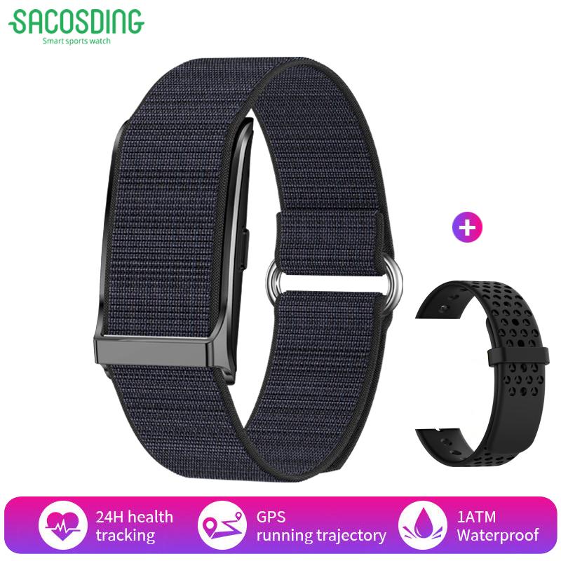 SACOSDING Smartwatch Herren Gesundheits-Fitness-Tracker Bildschirmlose Smart-Armbanduhr Tragbar Mehrere Sportmodi 1 ATM Wasserdicht Smartwatch