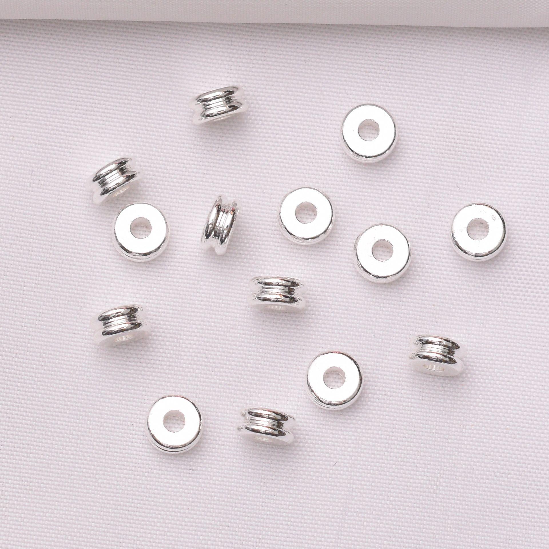 100 Stück 18 Karat Gold umwickelter, farberhaltender, doppelschichtiger Abstandshalter, glatter Perlen-Abstandshalter, DIY handgefertigtes Schmuckzubehör, Perlenmaterial-Abstandshalter