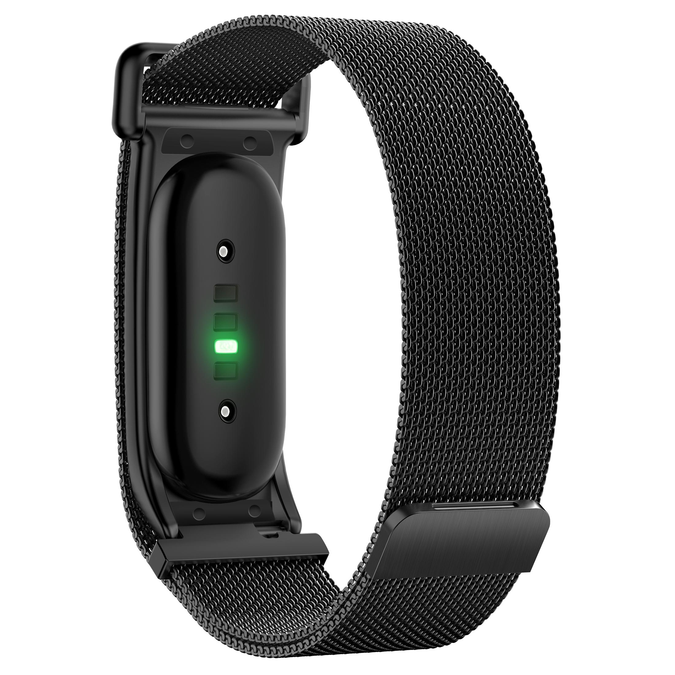 Mailänder Magnetisches Metall-Ersatzarmband für Google Fitbit Air Smart Fitness-Tracker Google Fitbit Air schwarz