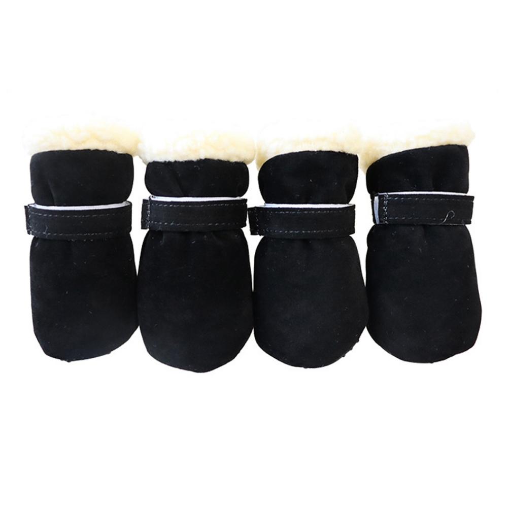 4 teile/satz Super Warme Haustier Hund Katze Schuhe Hund Stiefel Winter Welpen Katze Regen Schnee Booties Schuhe für Kleine Hunde chihuahua Nicht-slip L black