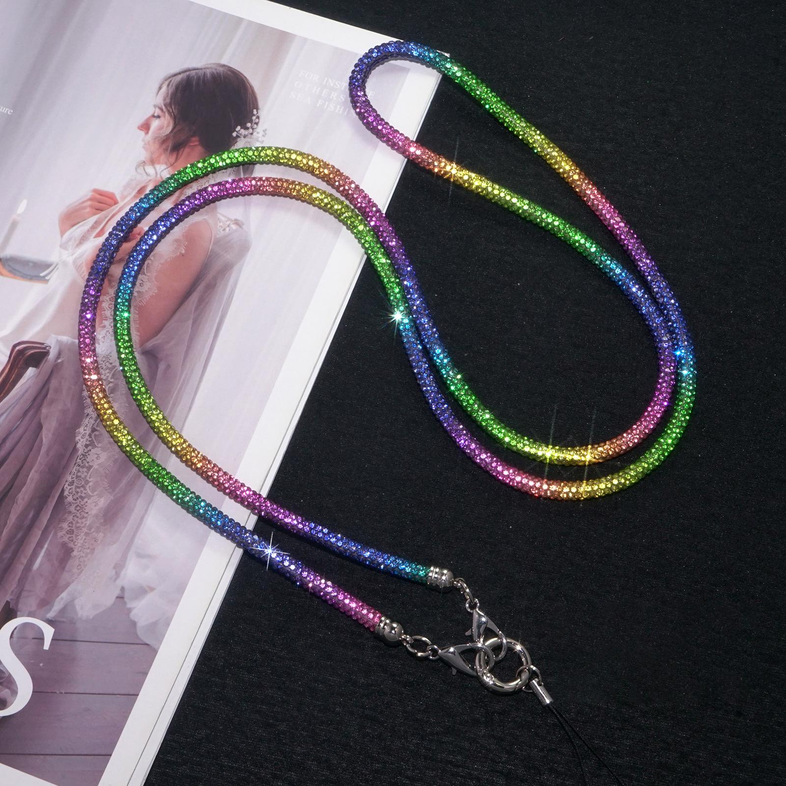 Neues Luxus Kristall Strass Handy Lanyard Helle Bling Bling Handyhülle Kettenriemen Handy Anti-Verlust Seil Handy Zubehör 70cm