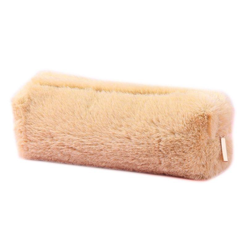 1PC Einfarbig Plüsch Bleistift Fall Schule Bleistift Fällen Tasche Schreibwaren für Mädchen Schule Liefert Werkzeuge khaki