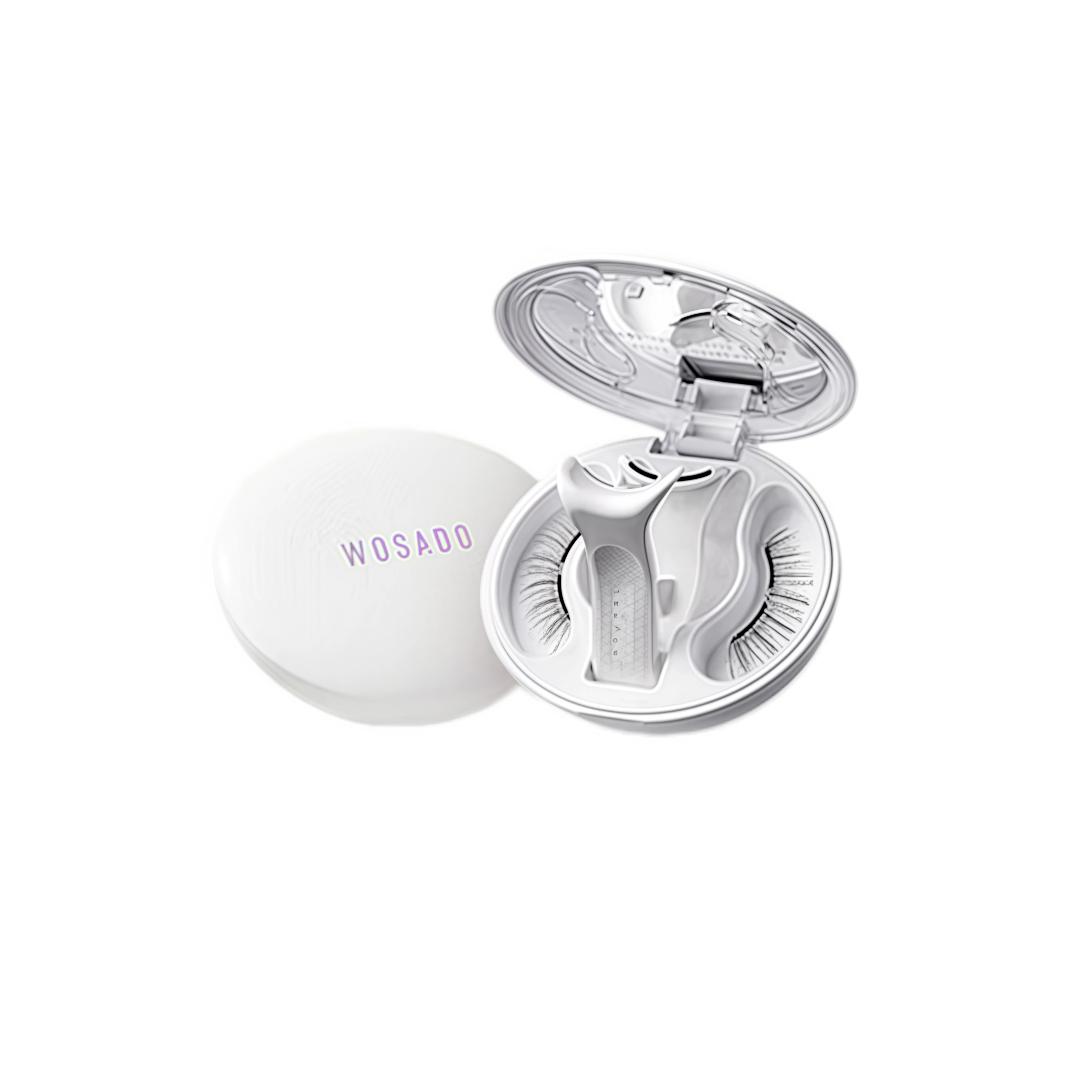 WOSADO Künstliche Wimpern, Magnetische Wimpern, Natürlich Aussehend, Kein Kleber Benötigt, Weiche Seiden-Schwarze Farbe, 8,5-10,5-10mm Länge, 21,5mm Breite schwarz